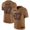 Travis Kelce Kansas City Chiefs Brown 2023 Salute To Service Limited Jersey - All Stitched