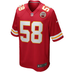 Alternative view of Derrick Thomas Kansas City Chiefs Red Home Game Jersey - All Stitched