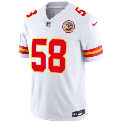 Alternative view of Derrick Thomas Kansas City Chiefs White Road Vapor F.U.S.E Limited Jersey - All Stitched