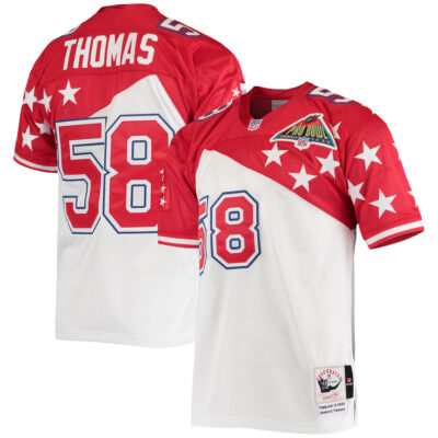 Derrick Thomas Kansas City Chiefs White Red AFC 1995 Pro Bowl Jersey - All Stitched