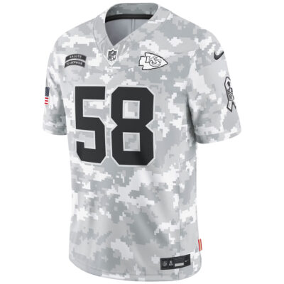 Alternative view of Derrick Thomas Kansas City Chiefs Arctic Camo 2024 Salute To Service Limited Jersey - All Stitched