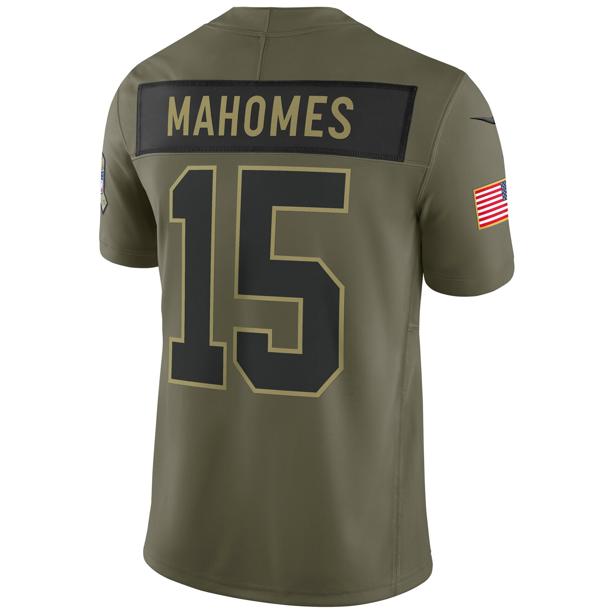 Patrick Mahomes Kansas City Chiefs Olive 2025 Salute To Service Limited Jersey - All Stitched - Image 3