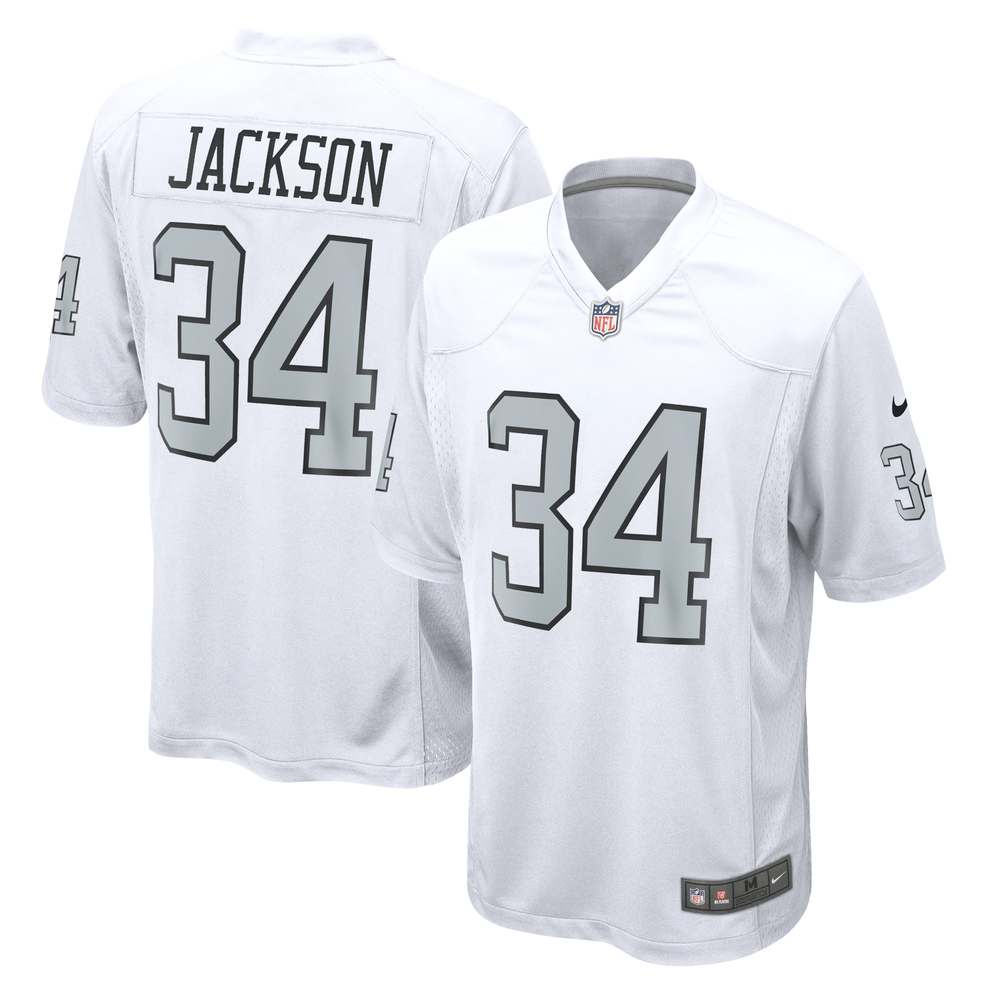 Bo Jackson Las Vegas Raiders White Alternate Game Jersey - All Stitched