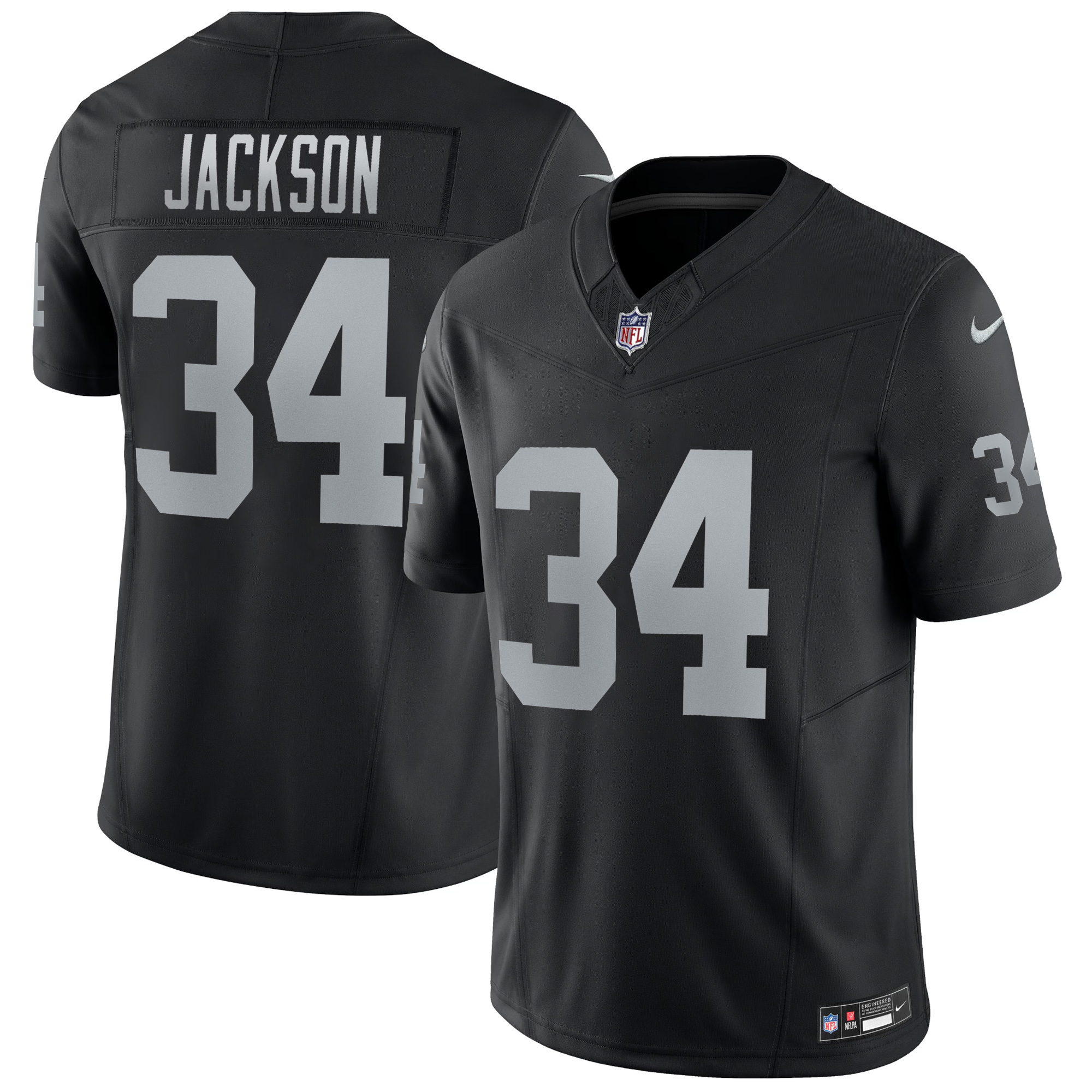 Bo Jackson Las Vegas Raiders Black Home Vapor F.U.S.E Limited Jersey - All Stitched