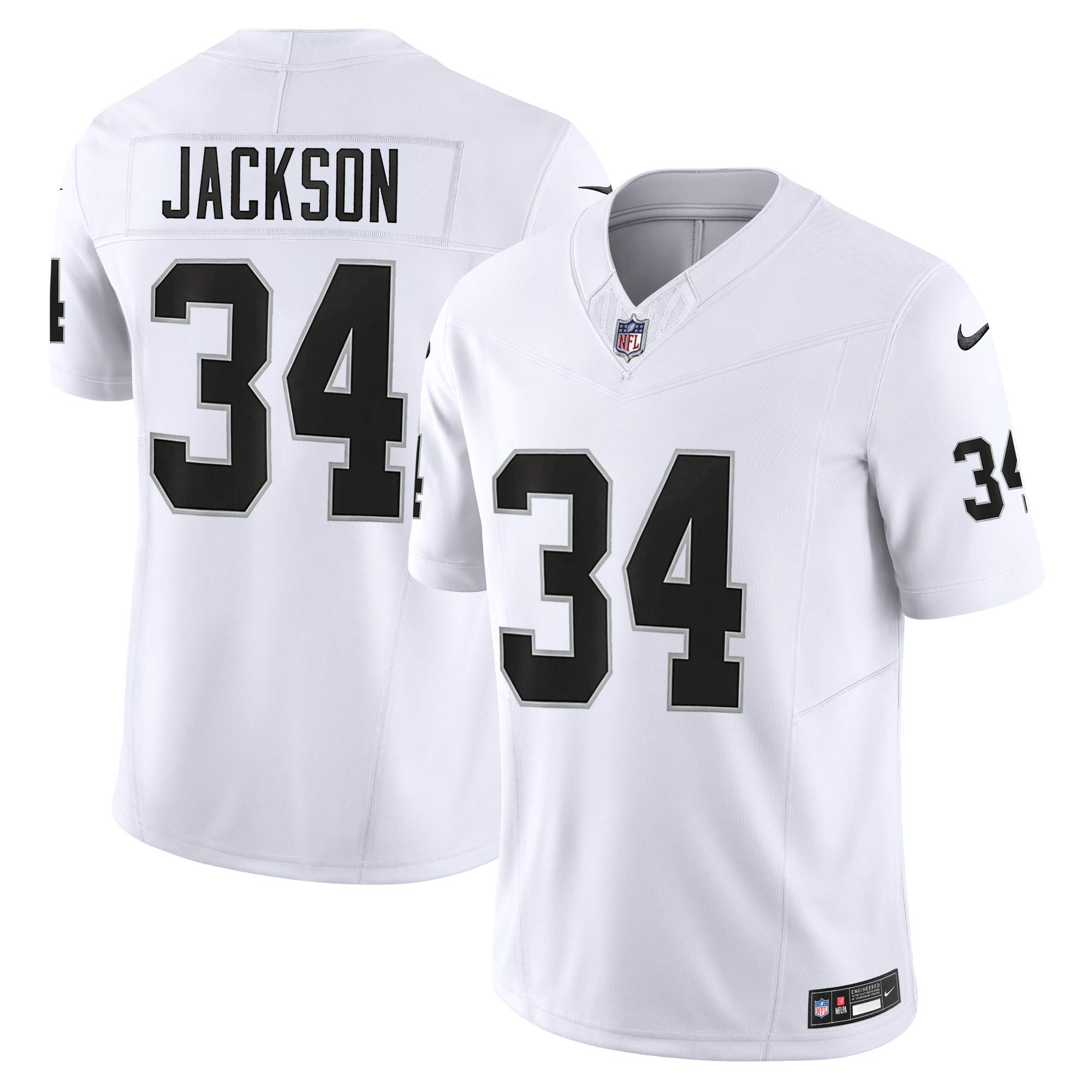 Bo Jackson Las Vegas Raiders White Road Vapor F.U.S.E Limited Jersey - All Stitched