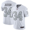 Bo Jackson Las Vegas Raiders White Color Rush Untouchable Limited Jersey - All Stitched