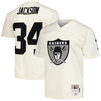 Bo Jackson Las Vegas Raiders Cream Chainstitch Legacy Jersey - All Stitched