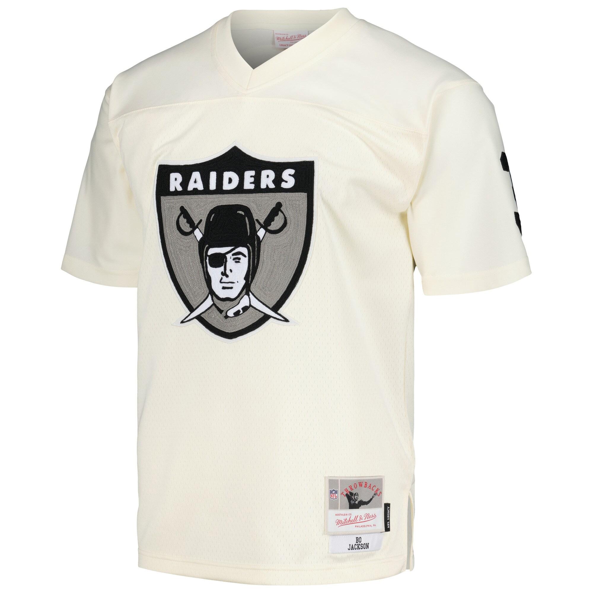 Bo Jackson Las Vegas Raiders Cream Chainstitch Legacy Jersey - All Stitched - Image 2