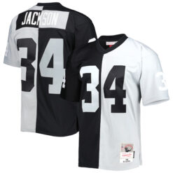 Bo Jackson Las Vegas Raiders Black Silver 1988 Split Legacy Jersey - All Stitched