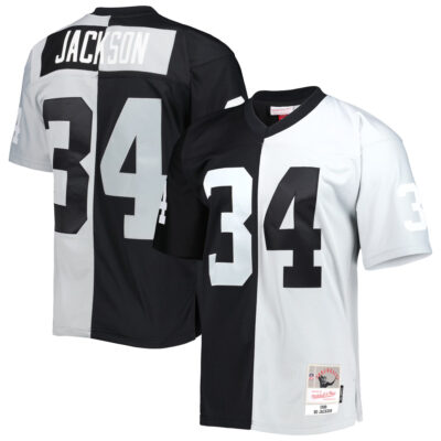 Bo Jackson Las Vegas Raiders Black Silver 1988 Split Legacy Jersey - All Stitched