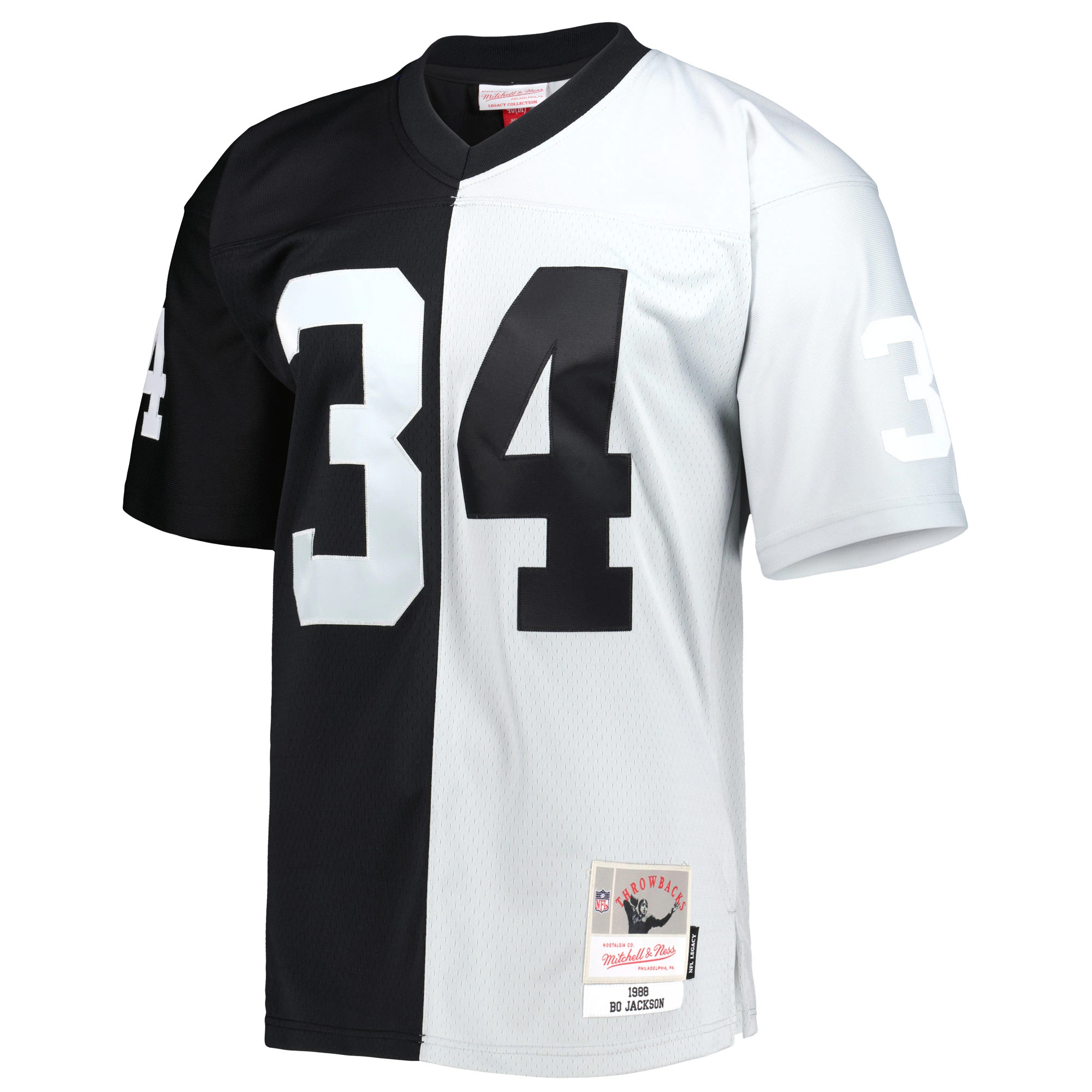 Bo Jackson Las Vegas Raiders Black Silver 1988 Split Legacy Jersey - All Stitched - Image 2