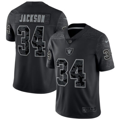 Bo Jackson Las Vegas Raiders Black RFLCTV Limited Jersey - All Stitched