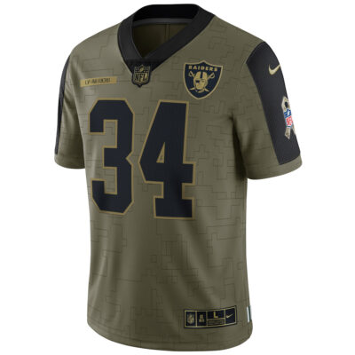 Alternative view of Bo Jackson Las Vegas Raiders Olive 2021 Salute To Service Limited Jersey - All Stitched