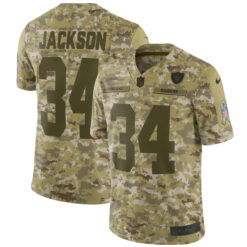 Bo Jackson Las Vegas Raiders Olive Salute To Service Limited Jersey - All Stitched