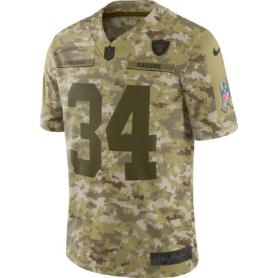 Alternative view of Bo Jackson Las Vegas Raiders Olive Salute To Service Limited Jersey - All Stitched