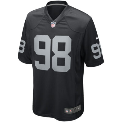 Alternative view of Maxx Crosby Las Vegas Raiders Black Home Game Jersey - All Stitched