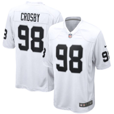 Maxx Crosby Las Vegas Raiders White Road Game Jersey - All Stitched