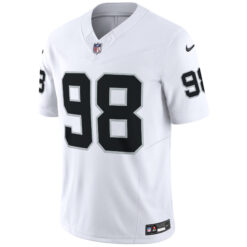 Alternative view of Maxx Crosby Las Vegas Raiders White Road Vapor F.U.S.E Limited Jersey - All Stitched