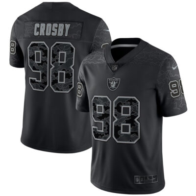 Maxx Crosby Las Vegas Raiders Black RFLCTV Limited Jersey - All Stitched