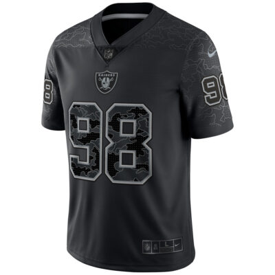 Alternative view of Maxx Crosby Las Vegas Raiders Black RFLCTV Limited Jersey - All Stitched