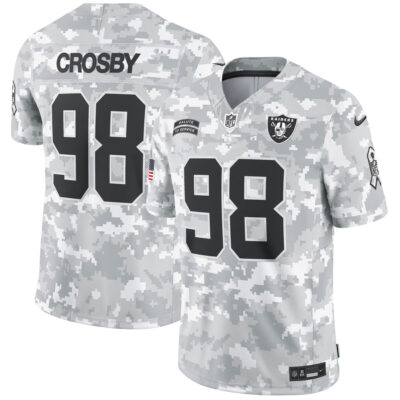Maxx Crosby Las Vegas Raiders Arctic Camo 2024 Salute To Service Limited Jersey - All Stitched