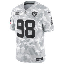 Alternative view of Maxx Crosby Las Vegas Raiders Arctic Camo 2024 Salute To Service Limited Jersey - All Stitched