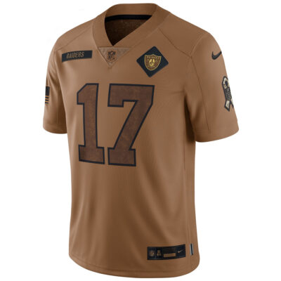 Alternative view of Davante Adams Las Vegas Raiders Brown 2023 Salute To Service Limited Jersey - All Stitched