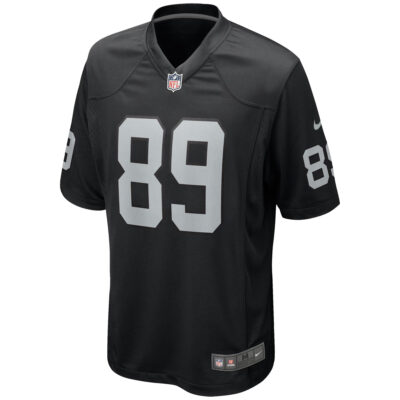 Alternative view of Brock Bowers Las Vegas Raiders Black Home Game Jersey - All Stitched