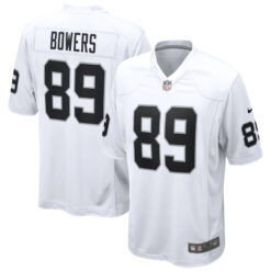Brock Bowers Las Vegas Raiders White Road Game Jersey - All Stitched