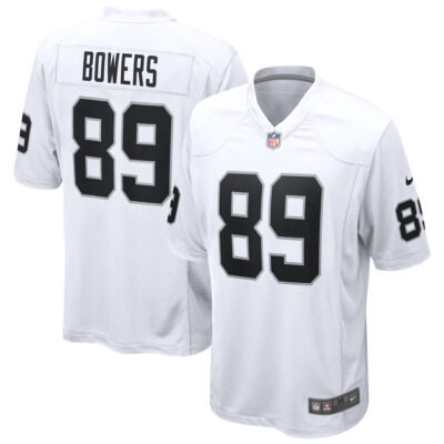 Brock Bowers Las Vegas Raiders White Road Game Jersey - All Stitched