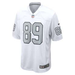 Alternative view of Brock Bowers Las Vegas Raiders White Alternate Game Jersey - All Stitched