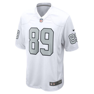 Alternative view of Brock Bowers Las Vegas Raiders White Alternate Game Jersey - All Stitched