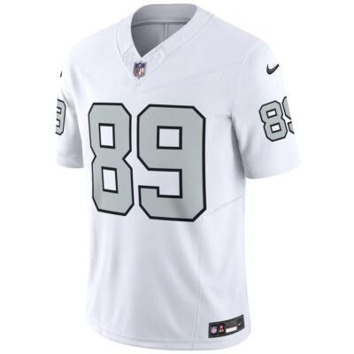 Alternative view of Brock Bowers Las Vegas Raiders White Alternate Vapor F.U.S.E Limited Jersey - All Stitched