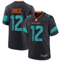 Bob Griese Miami Dolphins Pitch Blue 2025 Rivalries Collection Game Jersey - All Stitched
