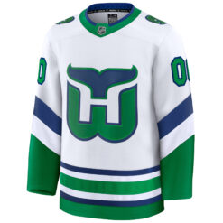 Alternative view of Custom Carolina Hurricanes White Throwback Premium Jersey - All Stitched