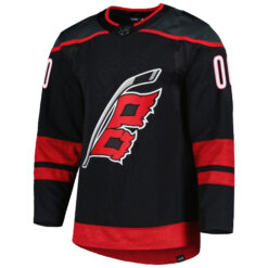 Alternative view of Custom Carolina Hurricanes Black Home Jersey - All Stitched