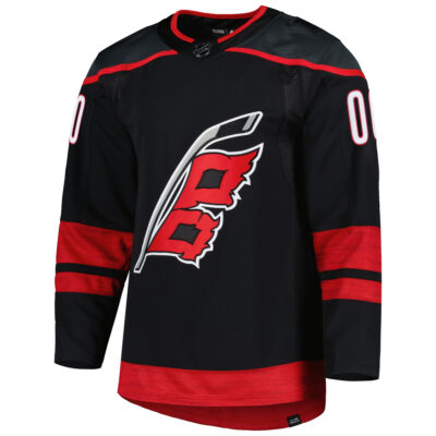 Alternative view of Custom Carolina Hurricanes Black Home Jersey - All Stitched