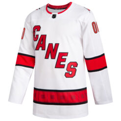 Alternative view of Custom Carolina Hurricanes White Away Jersey - All Stitched
