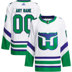 Custom Carolina Hurricanes White Retro Whalers Jersey - All Stitched