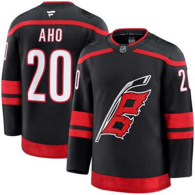 Sebastian Aho Carolina Hurricanes Black Home Premium Jersey - All Stitched