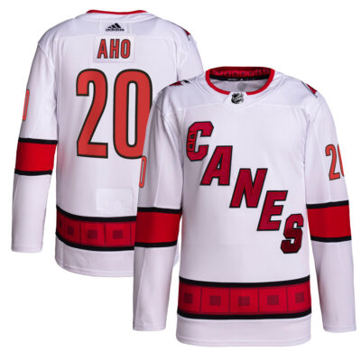 Sebastian Aho Carolina Hurricanes White Away Primegreen Jersey - All Stitched