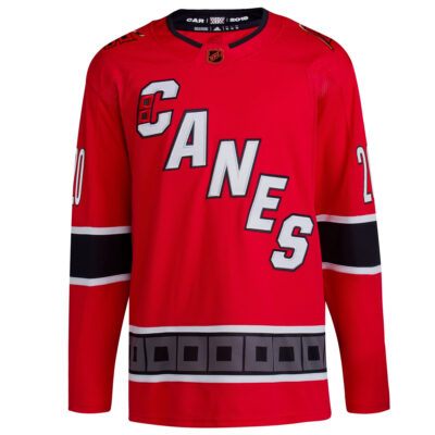Alternative view of Sebastian Aho Carolina Hurricanes Red Reverse Retro 2.0 Jersey - All Stitched