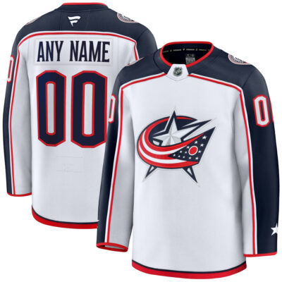 Custom Columbus Blue Jackets White Away Premium Jersey - All Stitched