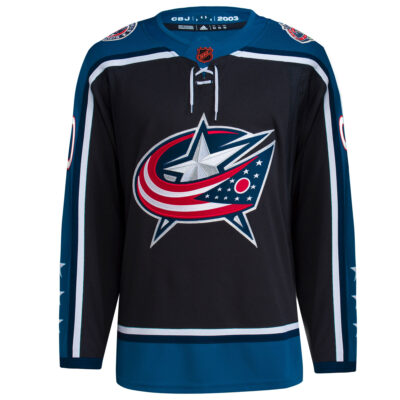 Alternative view of Custom Columbus Blue Jackets Black Reverse Retro 2.0 Jersey - All Stitched