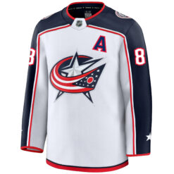 Alternative view of Zach Werenski Columbus Blue Jackets White Away Premium Jersey - All Stitched