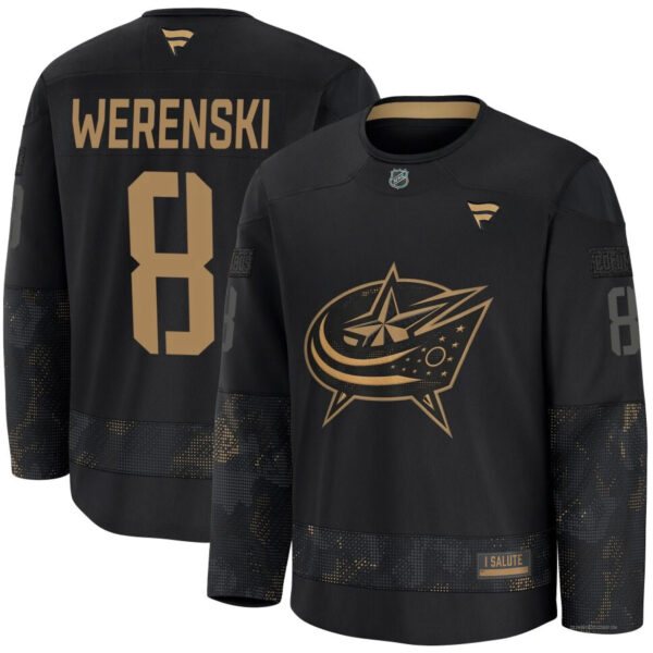 Zach Werenski Columbus Blue Jackets Black 2024 Military Appreciation Jersey - All Stitched