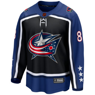 Alternative view of Zach Werenski Columbus Blue Jackets Black Reverse Retro 2.0 Jersey - All Stitched