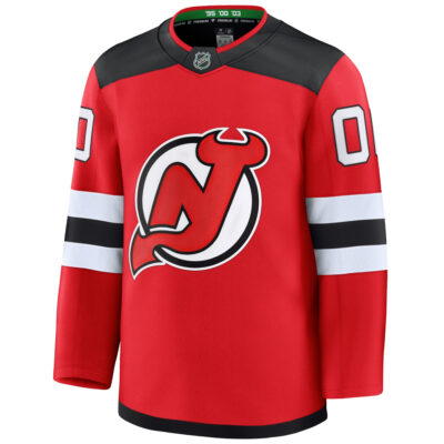 Alternative view of Custom New Jersey Devils Red Home Premium Jersey - All Stitched