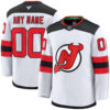 Custom New Jersey Devils White Away Premium Jersey - All Stitched