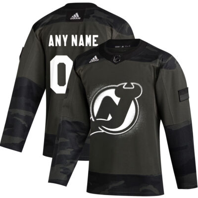 Custom New Jersey Devils Camo Military Appreciation Jersey - All Stitched